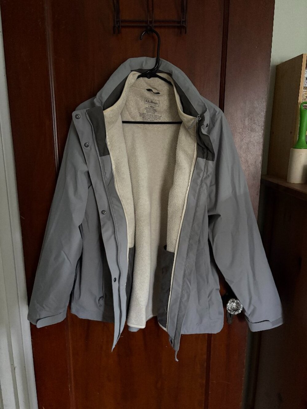 LLBean Winter Coat w/ Removable Fleece Liner, Size L